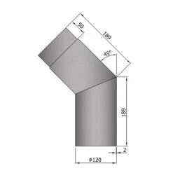 Rauchrohrbogen Stahl 45° Hellgrau -Sica Heizung Geschaft 12 241amvxarnromsdk