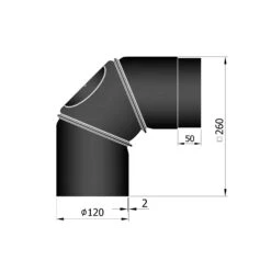 Rauchrohrbogen Stahl Verstellbar 0-90° Schwarz Mit Tür -Sica Heizung Geschaft 12 260j1erwed5pfz6b