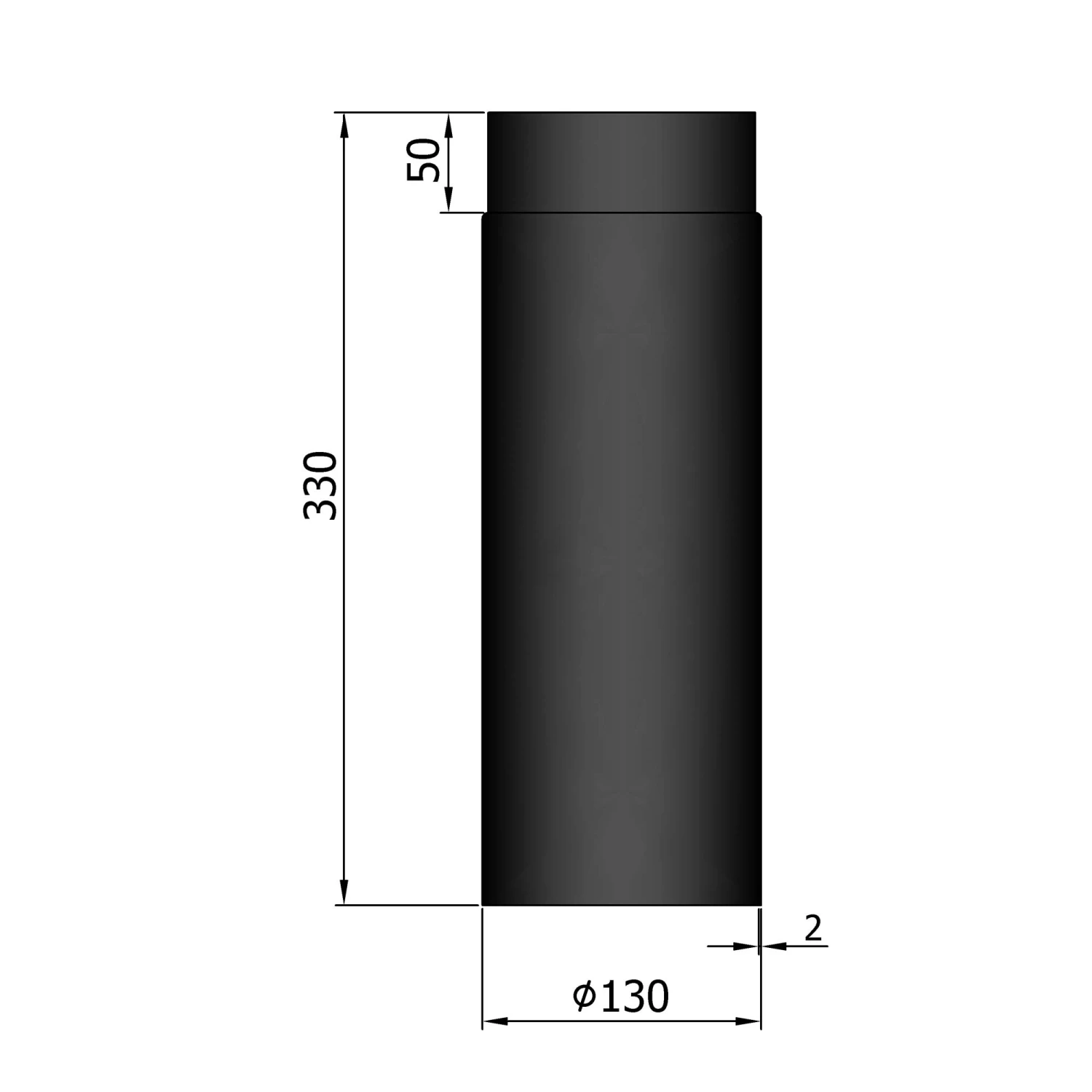 Rauchrohr Stahl 330 Mm Schwarz 5 Rauchrohr Stahl 330 Mm Schwarz – Bild 3
