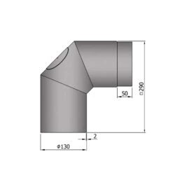 Rauchrohrbogen Stahl 2x 45° Hellgrau Mit Tür -Sica Heizung Geschaft 13 253bk9rtc4ml3ocd