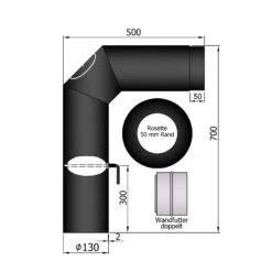Rauchrohr Set Stahl 2x 45° 700 X 500 Mm Schwarz -Sica Heizung Geschaft 13 420nezb2zychye0e