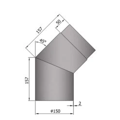 Rauchrohrbogen Stahl 45° Hellgrau -Sica Heizung Geschaft 15 245fgnghfven2hg9