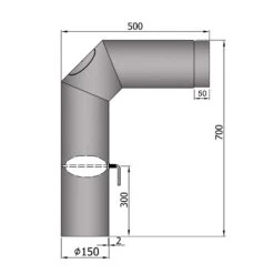 Anschlussrohr Stahl 2x 45° 700 X 500 Mm Hellgrau Mit Tür, Drosselklappe -Sica Heizung Geschaft 15 341y6bs6ljrb1ytp