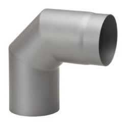 Rauchrohrbogen Stahl 2x 45° Hellgrau
