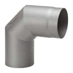 Rauchrohrbogen Stahl 2x 45° Hellgrau Mit Tür -Sica Heizung Geschaft 1753 1