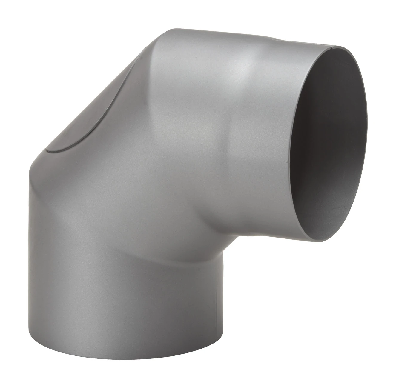 Rauchrohrbogen Stahl 2x 45° Hellgrau Mit Tür, Kurz 3 Rauchrohrbogen Stahl 2x 45° Hellgrau Mit Tür, Kurz