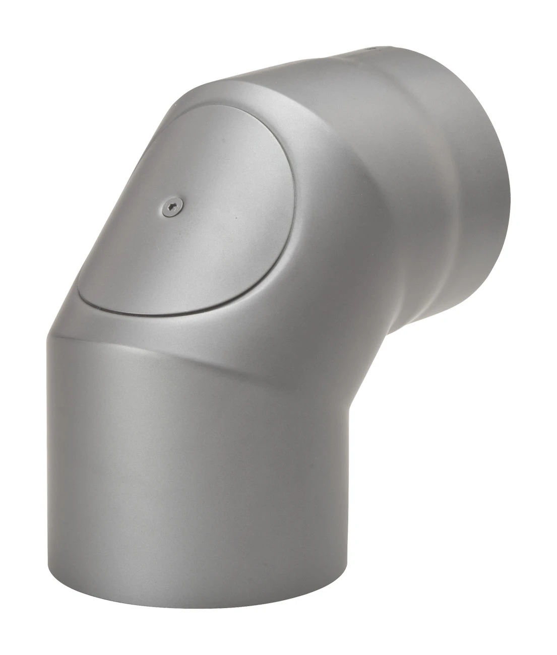 Rauchrohrbogen Stahl 2x 45° Hellgrau Mit Tür, Kurz 5 Rauchrohrbogen Stahl 2x 45° Hellgrau Mit Tür, Kurz – Bild 3