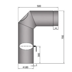 Anschlussrohr Stahl 2x 45° 700 X 500 Mm Hellgrau Mit Tür, Drosselklappe -Sica Heizung Geschaft 18 341w8tbu6plwdc6o