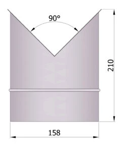 Eck-Doppelwandfutter Rauchrohr Stahl Innen-Eck Ø 150 Mm Unlackiert -Sica Heizung Geschaft 1812 1