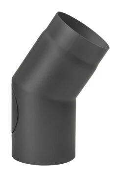 Rauchrohrbogen 22° Ø 150 Mm Schwarz Mit Tür