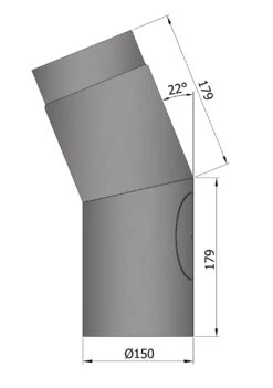 Rauchrohrbogen 22° Ø 150 Mm Schwarz Mit Tür -Sica Heizung Geschaft 1848 2