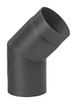 Rauchrohrbogen Stahl 45° Mit Tür Schwarz