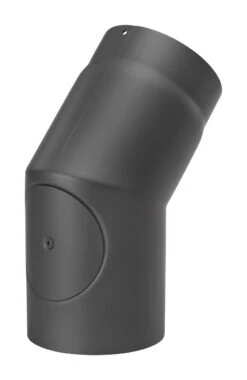 Rauchrohrbogen Stahl 45° Mit Tür Schwarz -Sica Heizung Geschaft 1853 1