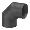 Rauchrohrbogen Stahl 2x 45° Schwarz Mit Tür, Kurz