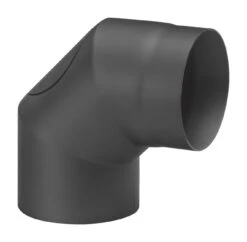 Rauchrohrbogen Stahl 2x 45° Schwarz Mit Tür, Kurz