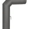 Anschlussrohr Stahl 2x 45° 700 X 500 Mm Schwarz Mit Tür, Drosselklappe -Sica Heizung Geschaft 1867 0