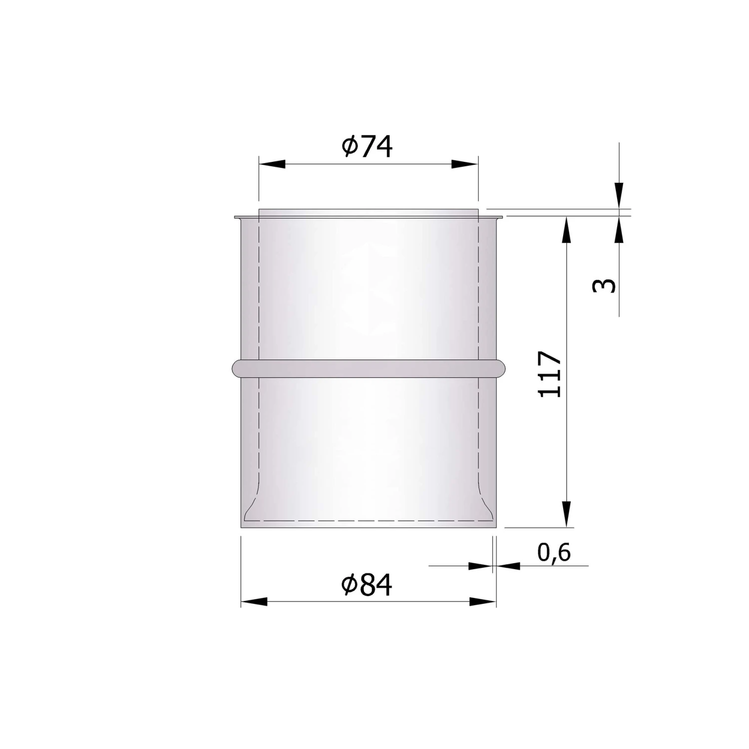Doppelwandfutter Pellet-Ofenrohr 120 Mm Lang Unlackiert 6 Doppelwandfutter Pellet-Ofenrohr 120 Mm Lang Unlackiert – Bild 4