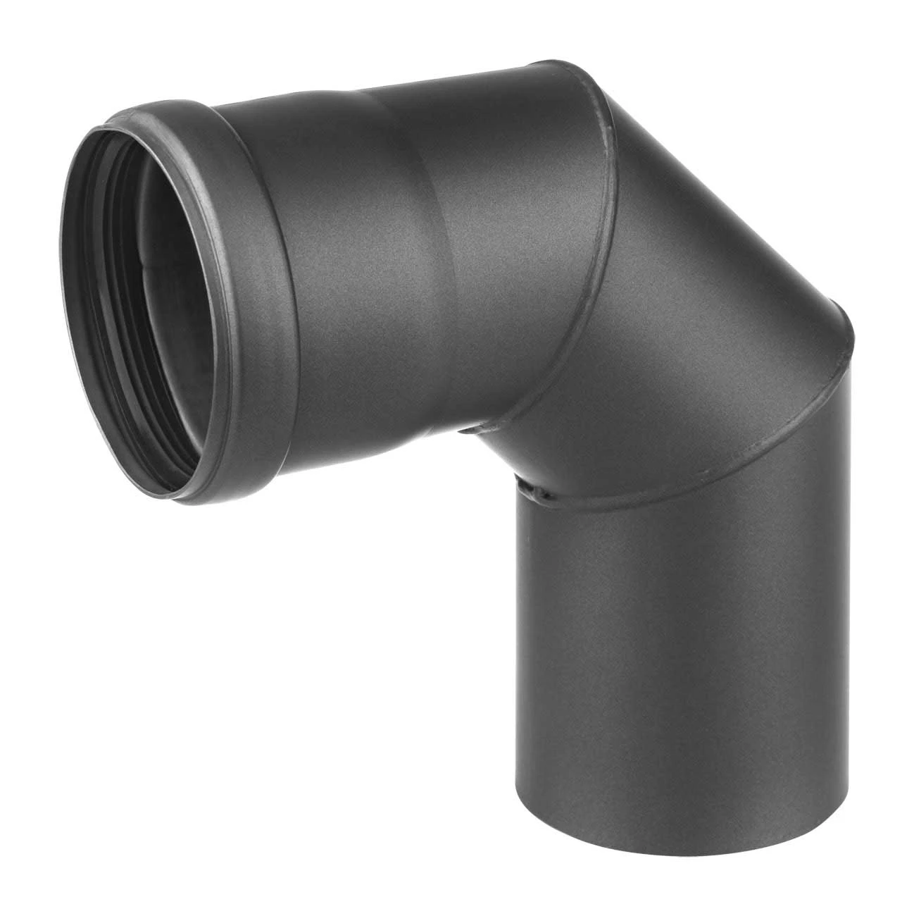 Pellet-Ofenrohrbogen Stahl 90° Schwarz 3 Pellet-Ofenrohrbogen Stahl 90° Schwarz