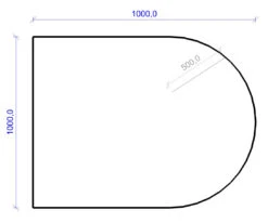 Kamin Bodenplatte, 2 Mm Stahl, Rundbogen 1000 X 1000 Mm, Schwarz -Sica Heizung Geschaft 1948 0