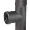 T-Stück Pellet-Ofenrohr Stahl 90° Schwarz, Steckende-Muffe -Sica Heizung Geschaft 2139 0