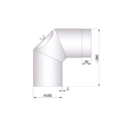 Rauchrohrbogen Stahl 2x 45° Unlackiert Mit Tür -Sica Heizung Geschaft 26 252ddytkft1ioiae