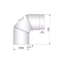 Rauchrohrbogen Stahl Verstellbar 0-90° Unlackiert Mit Tür -Sica Heizung Geschaft 26 262ldy6afbjq6hcv