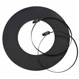 Rosette Mit Zwei Schellen Für Aluflexrohr, Schwarz 3 Rosette Mit Zwei Schellen Für Aluflexrohr, Schwarz