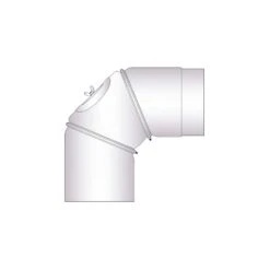 Rauchrohrbogen Stahl Verstellbar 0-90° Unlackiert Mit Tür