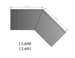 Hitzeschild Doppelwandig Für Rauchrohrbogen Stahl 45° Ø 150 Mm Schwarz -Sica Heizung Geschaft 2949 2