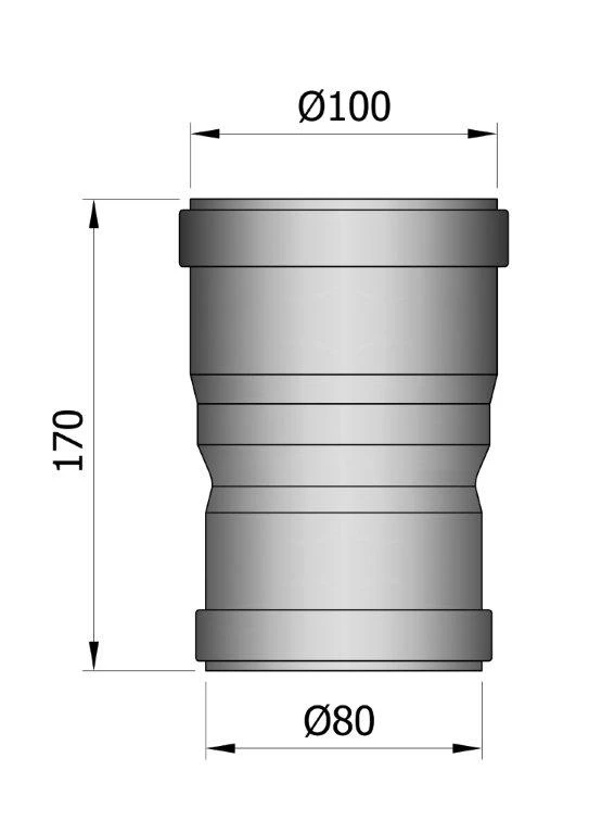 Steckverbinder, Reduzierung, Steckende-Steckende Für Pelletrohr Schwarz 8 Steckverbinder, Reduzierung, Steckende-Steckende Für Pelletrohr Schwarz – Bild 6