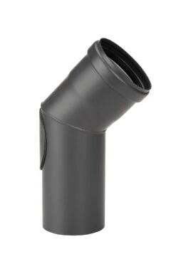 Pellet-Ofenrohrbogen Stahl 45° Schwarz Mit Putztür -Sica Heizung Geschaft 3464 1