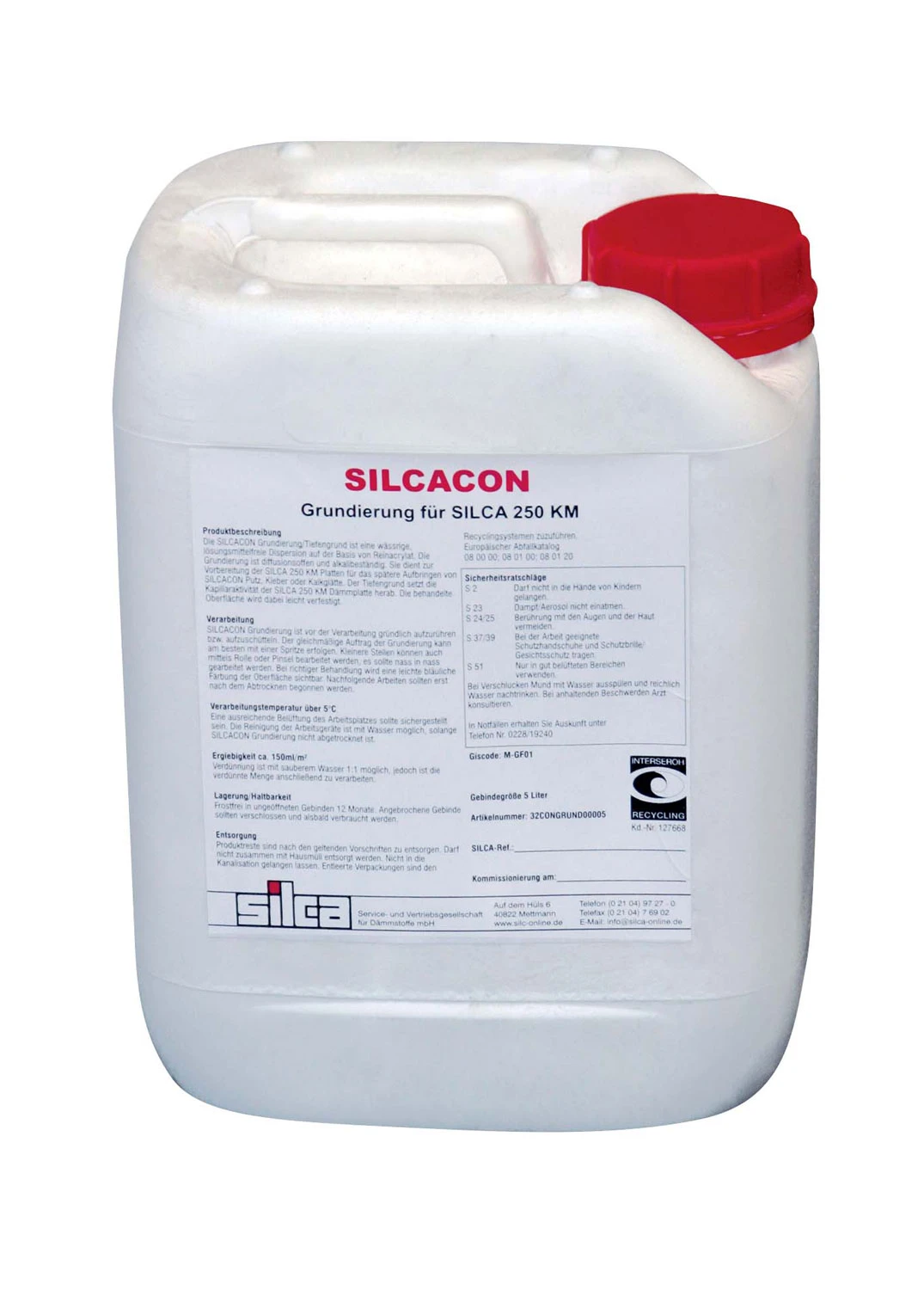 Grundierung Silcacon Für Silca Wärmedämmplatten, 5 Liter 3 Grundierung Silcacon Für Silca Wärmedämmplatten, 5 Liter