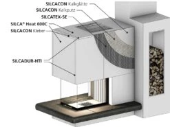 Kaminbauplatte Silca Heat®600C, 1000 X 625 X 35 Mm -Sica Heizung Geschaft 5509 3