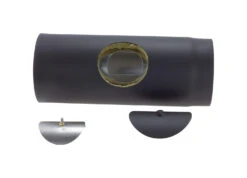 Rauchrohr Stahl Doppelwandig 500 Mm Ø 150 Mm Schwarz Mit Prüföffnung -Sica Heizung Geschaft 5629 1