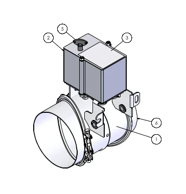 Brunner BG Luftklappe Mit Stellmotor D=125 4 Brunner BG Luftklappe Mit Stellmotor D=125 – Bild 2