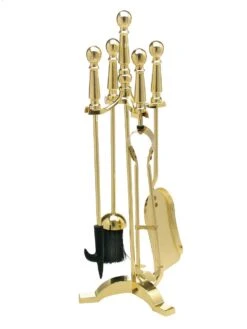 Kaminbesteck Lienbacher Aus Stahl, 4- Teilig, Vermessingt