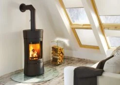 Kaminofen Leda VISPA Schwarz, 6 KW -Sica Heizung Geschaft 6650 21113a