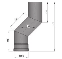 Versatzbogen Pelletrohr Stahl 80 Mm Ø 80 Mm Schwarz -Sica Heizung Geschaft 6753 2