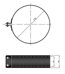 Rohrschelle Für Rauchrohr Stahl Schwarz Mit Dichtung -Sica Heizung Geschaft 6766 1