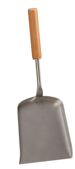 Kaminschaufel Edelstahl Mit Buchengriff Lienbacher, Matt Gebürstet