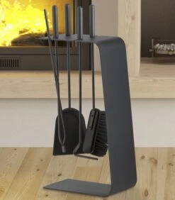 Kaminbesteck Stahl Graphitgrau Heibi, 4-teilig -Sica Heizung Geschaft 7070 1
