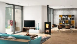 Kaminofen Spartherm AMBIENTE A8, 5,9 KW -Sica Heizung Geschaft a8 nero