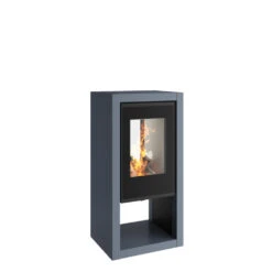 Kaminofen Spartherm AMBIENTE A8, 5,9 KW -Sica Heizung Geschaft ambiente a8 graublau feuer