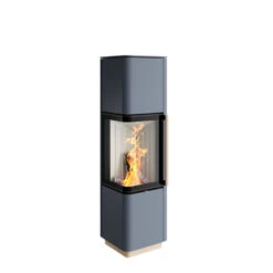 Kaminofen Spartherm CUBO L STYLE, 5,9 KW -Sica Heizung Geschaft cubo l style graublau feuer