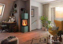 Kaminofen Spartherm CUBO L STYLE, 5,9 KW -Sica Heizung Geschaft cubo l style tuerkis