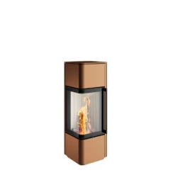 Kaminofen Spartherm CUBO S, 5,9 KW -Sica Heizung Geschaft cubo s rostbraun metallic feuer