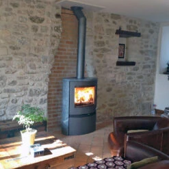 Kaminofen TermaTech TT22HS Black Schwarz Lackierter Stein, 7,5 KW -Sica Heizung Geschaft tt22hs envrf2mbepzj8c4l